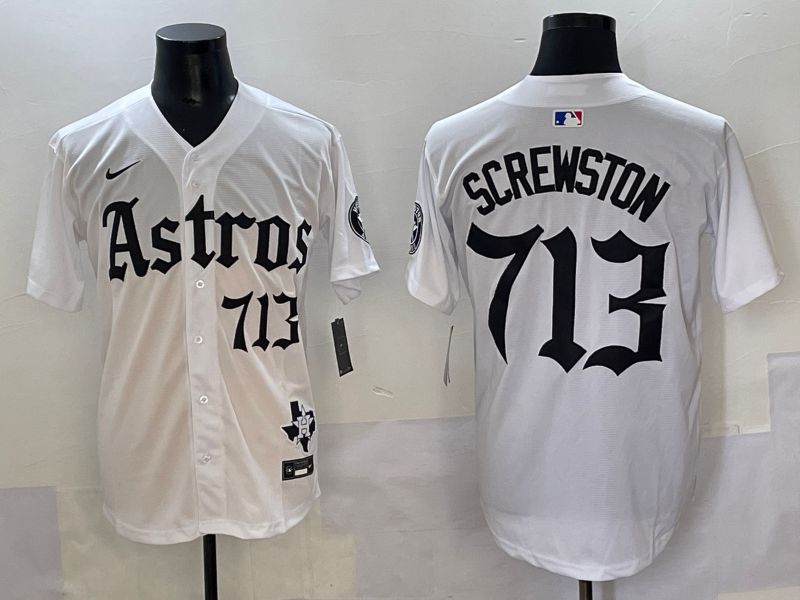 Men 2025 Houston Astros 713 Screwston White Five generations Joint Name Nike MLB Jersey style 8
